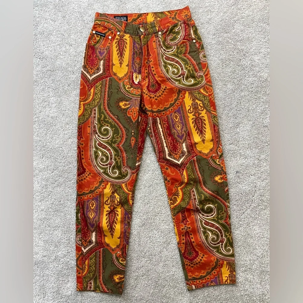 Escada paisley vintage skinny jeans - Picture 4 of 10